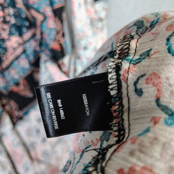 Torrid Kimono Women 3 Black Mixed Floral Medallion Chiffon Gauze Hi-Low Boho NWT - Picture 7 of 15